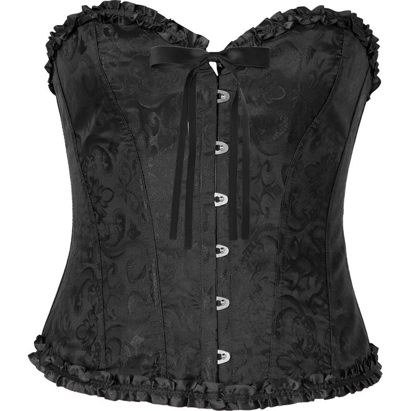 Corset Negro estampado para mujer Detalle
