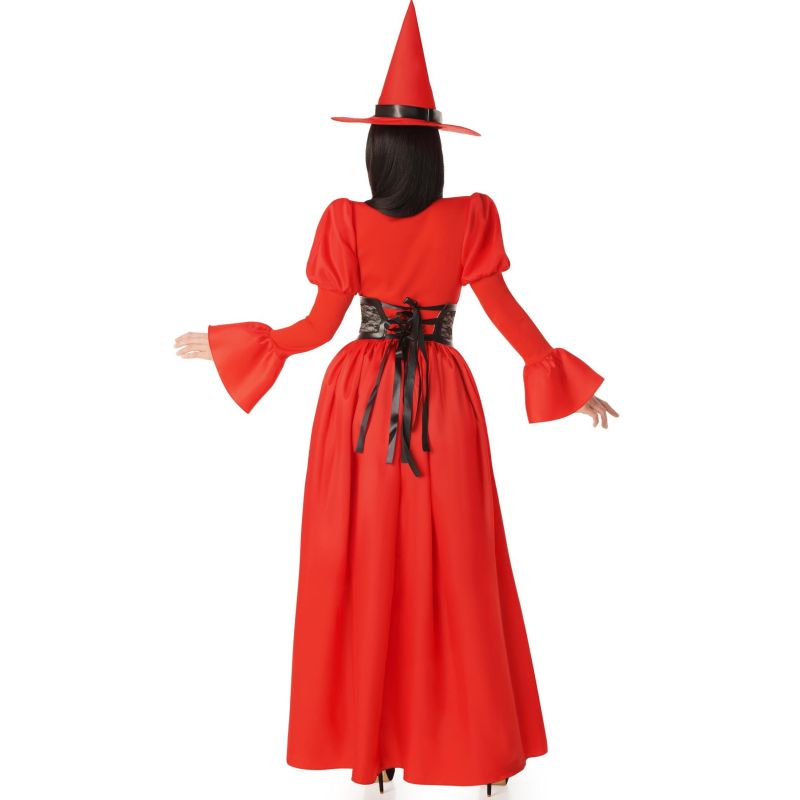 Disfraz de Bruja Hechicera roja para mujer Espalda
