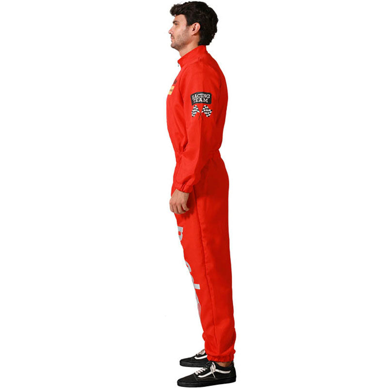 Disfraz para adulto de Piloto de carreras rojo Perfil