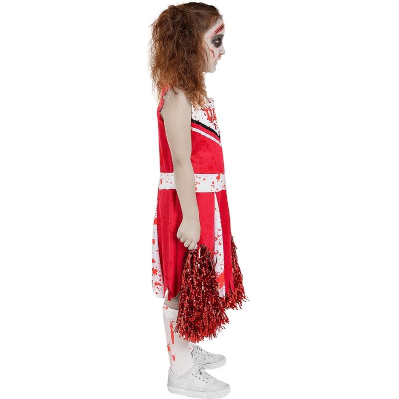 Disfraz de Animadora Zombie Roja para niña Perfil