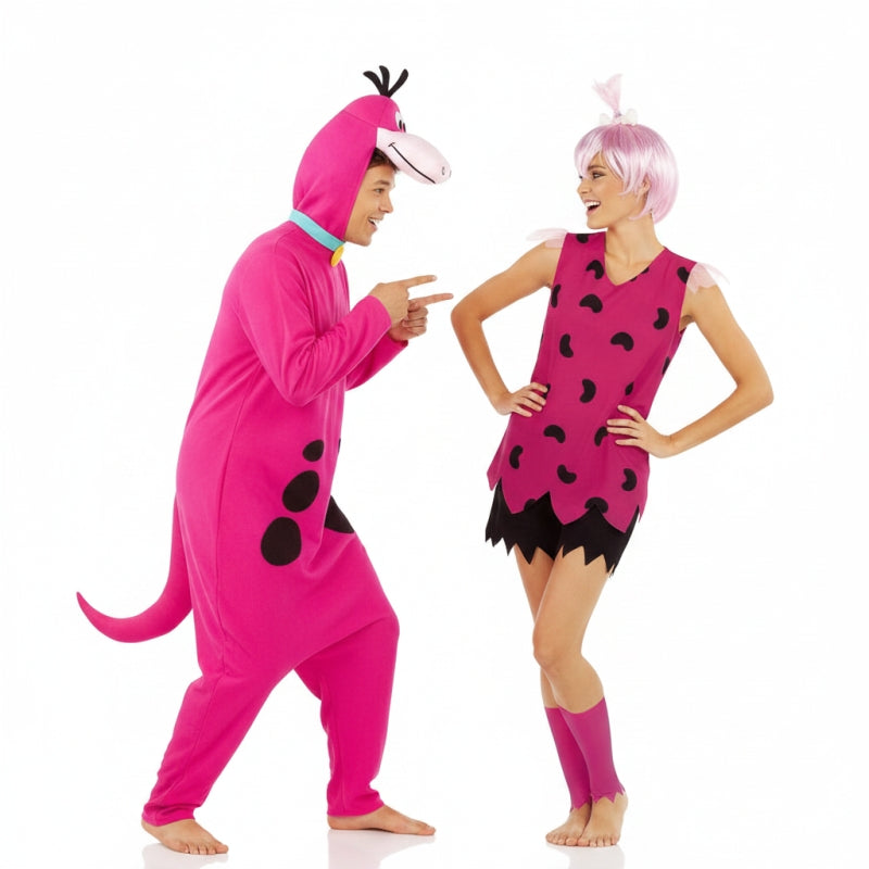 Pareja de Dino y Pebbles de Los Picapiedra