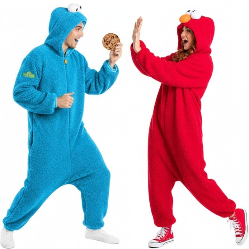 Pareja de Triki y Elmo de Barrio Sésamo