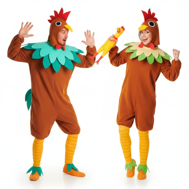 Pareja de Gallo y Gallina Marrones