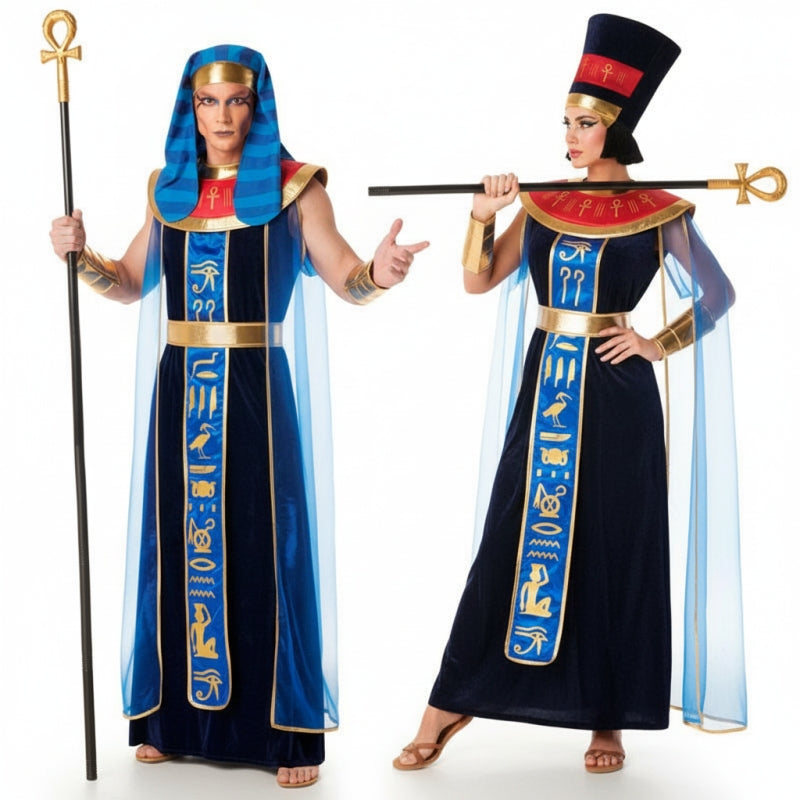 Pareja de Egipcios Terciopelo Azul