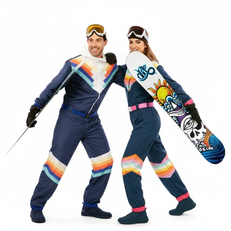 Pareja de Esquiadores de Snowboard
