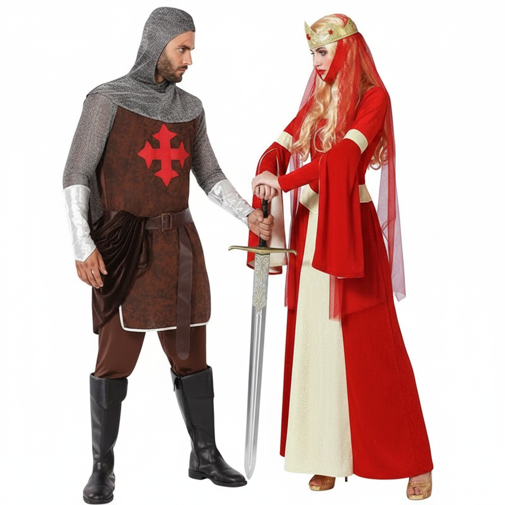 Kostýmy pro páry Rytíř a Středověká princezna
