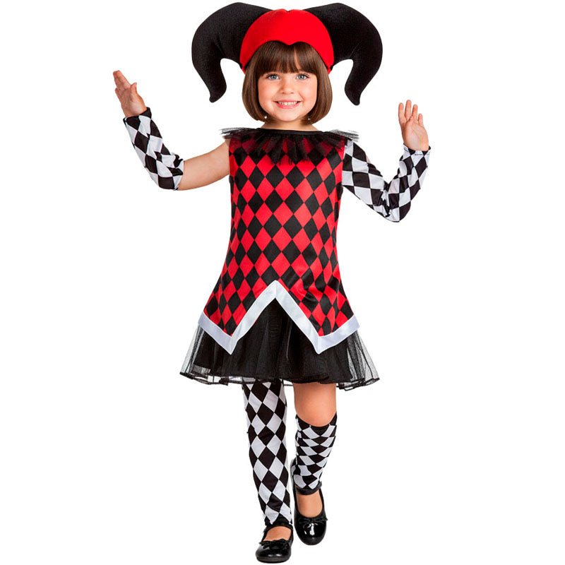 Disfraz de Arlequina para niña Bis