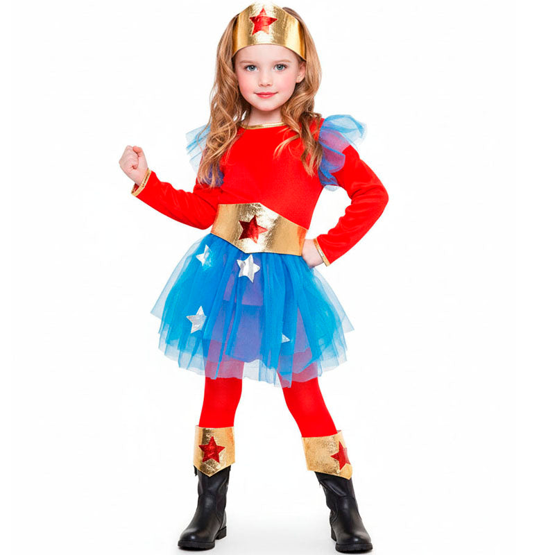 Disfraz de Superheroína Wonder Woman para niña Bis