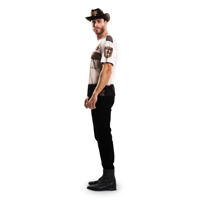 Camiseta Hiperrealista Sheriff Walking Dead adulto