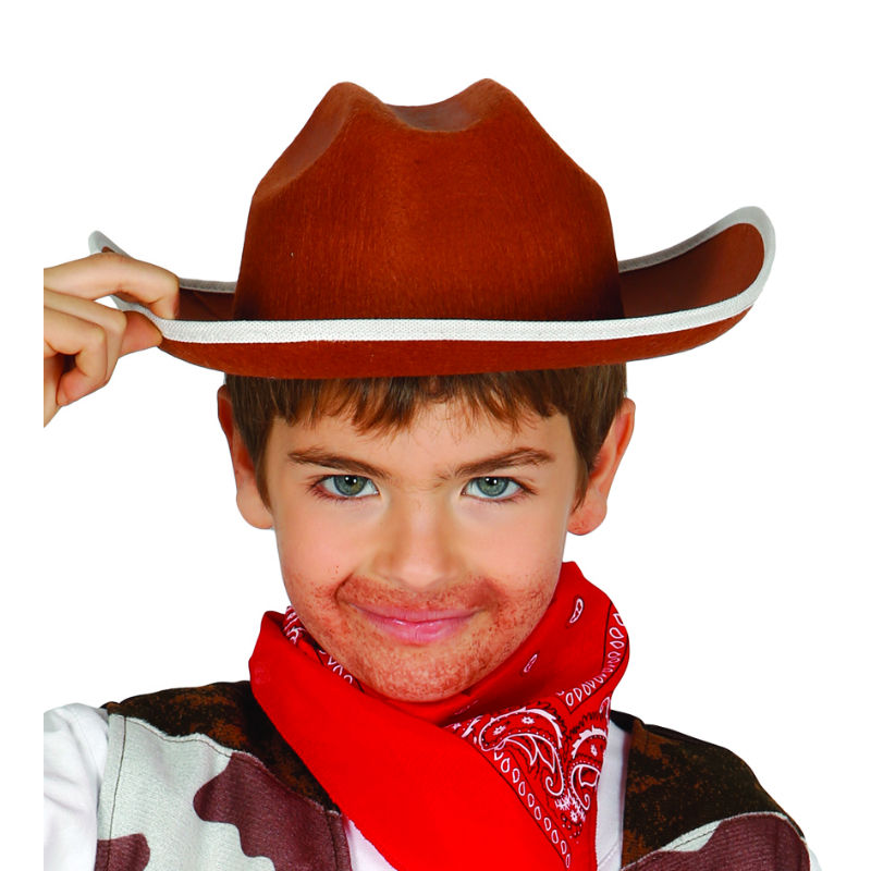 sombrero de vaquero infantil marrón