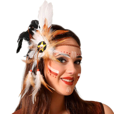 Cinta Pelo India con plumas