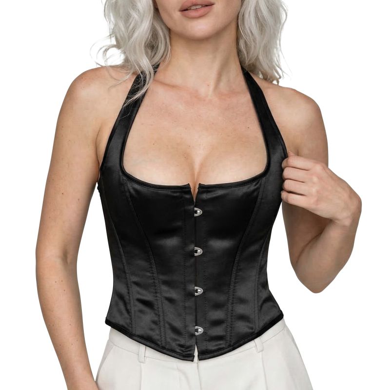 Corset Negro con Tirantes para mujer
