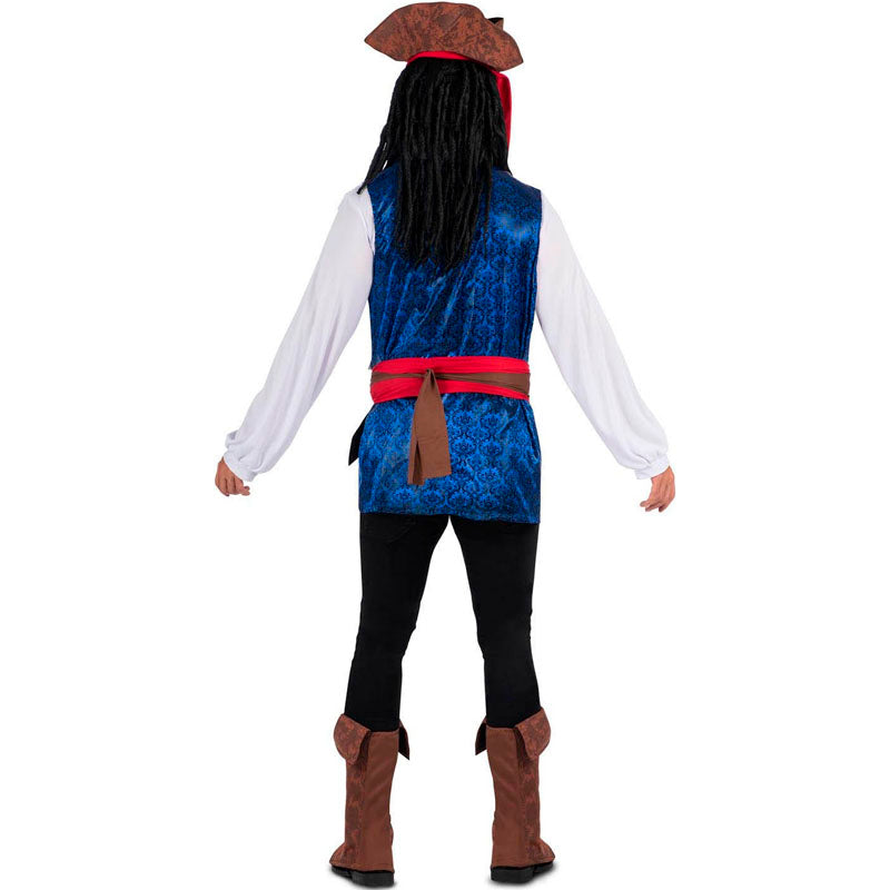 Disfraz de Capitán Pirata Jack Sparrow para hombre Espalda