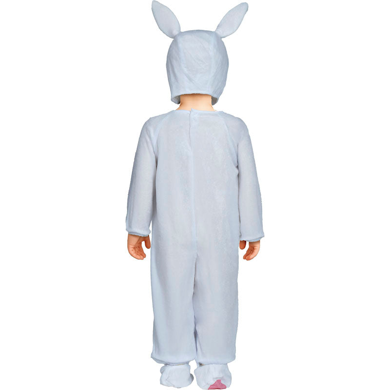 Disfraz de Conejo blanco y rosa para bebé espalda