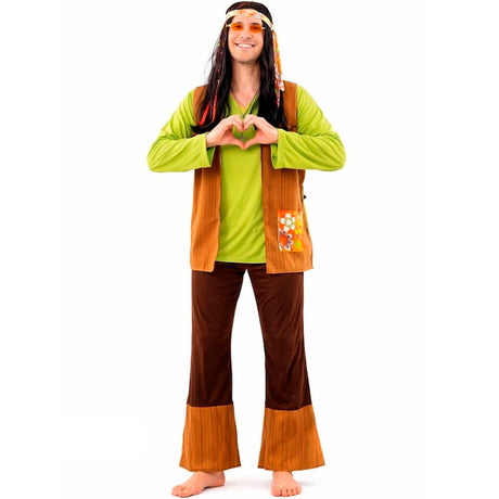 Disfraz de Hippie Marrón Hombre
