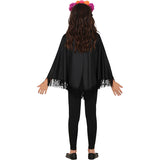 Disfraz de Poncho Catrina para niña Espalda