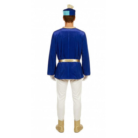 Disfraz de Paje azul de Oriente para hombre Espalda