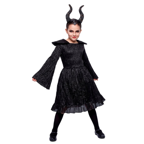 Disfraz de Reina Oscura Maléfica para niña Perfil