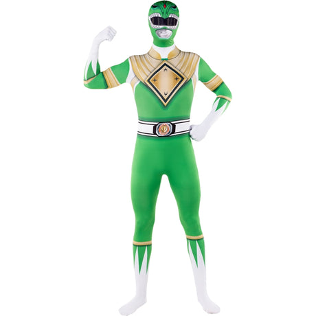 Disfraz de Power Ranger Verde segunda piel adulto unisex