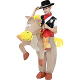 Disfraz de Vaquero a hombros  de Caballo hinchable infantil Bis