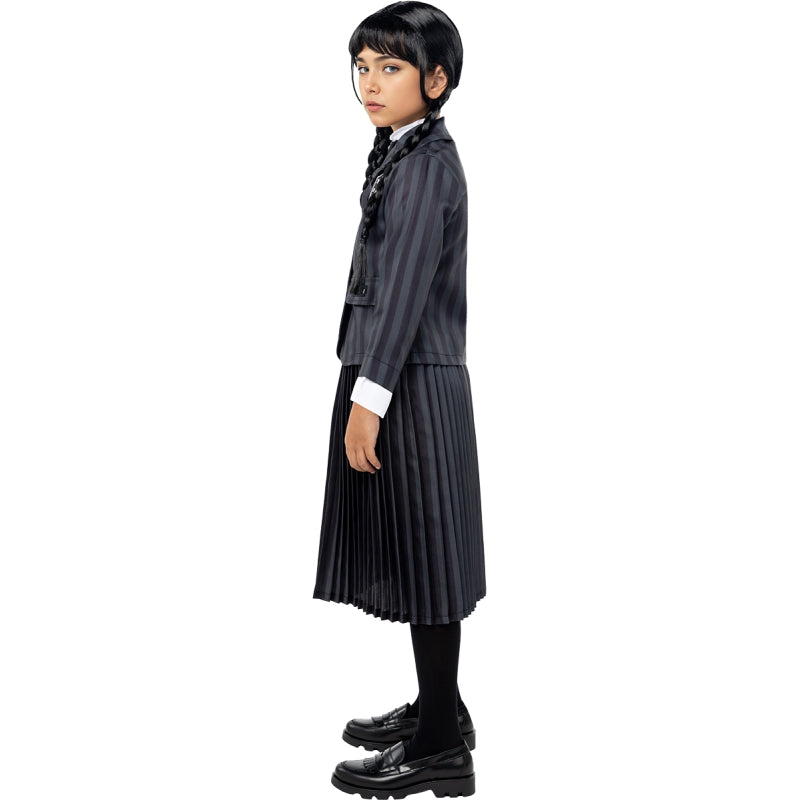 Disfraz de Miércoles Addams uniforme Wednesday para niña Perfil