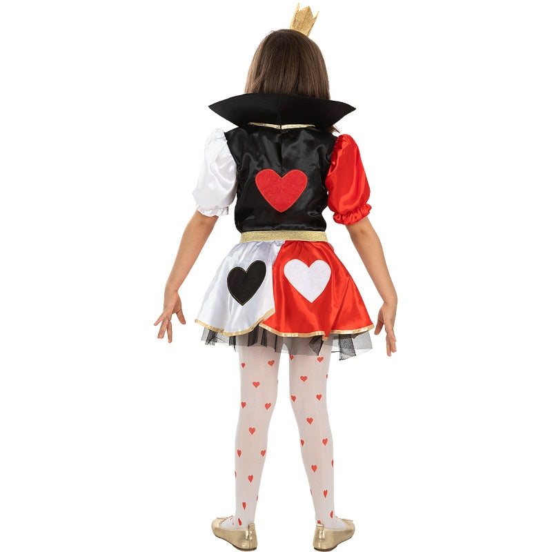 Disfraz de Reina de Corazones corta para niña Espalda