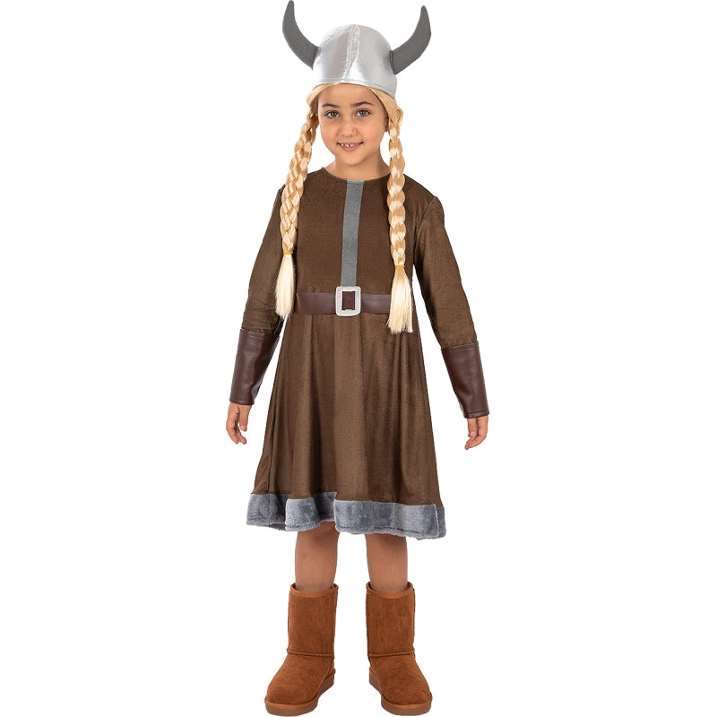 Disfraz de Vikinga Salvaje para niña Bis
