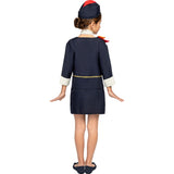 Disfraz de Azafata de Vuelo para niña Espalda