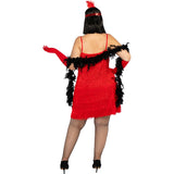 Disfraz de Charlestón rojo para mujer Espalda Talla Grande