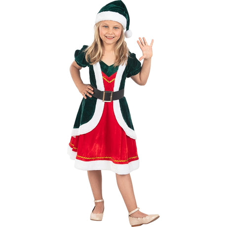 Disfraz de Elfa Navidad Deluxe para niña
