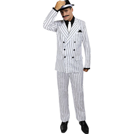 Disfraz de Gángster blanco años 20 para hombre
