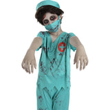 Disfraz de Doctor Zombie Sangriento para niño Detalle