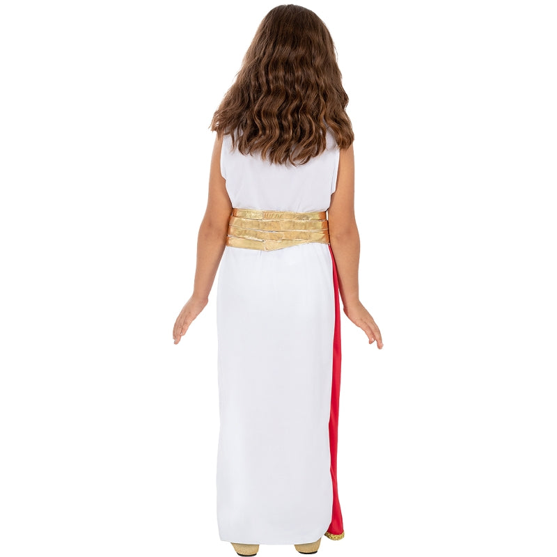 Disfraz de Romana Blanca con toga para niña Espalda