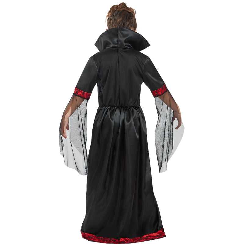 Disfraz de Vampiresa Roja para niña Espalda