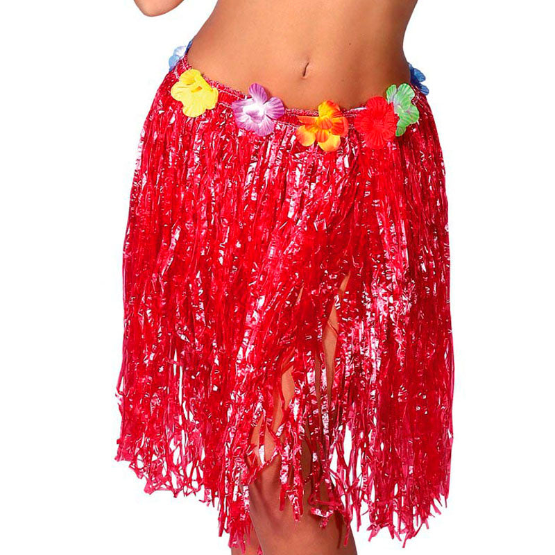 Falda Hawaiana corta roja