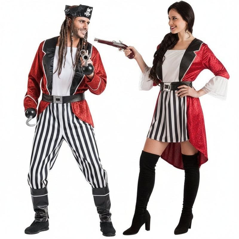 Pareja Piratas Barba Negra