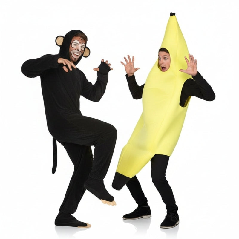 Pareja Chimpancé y Plátano