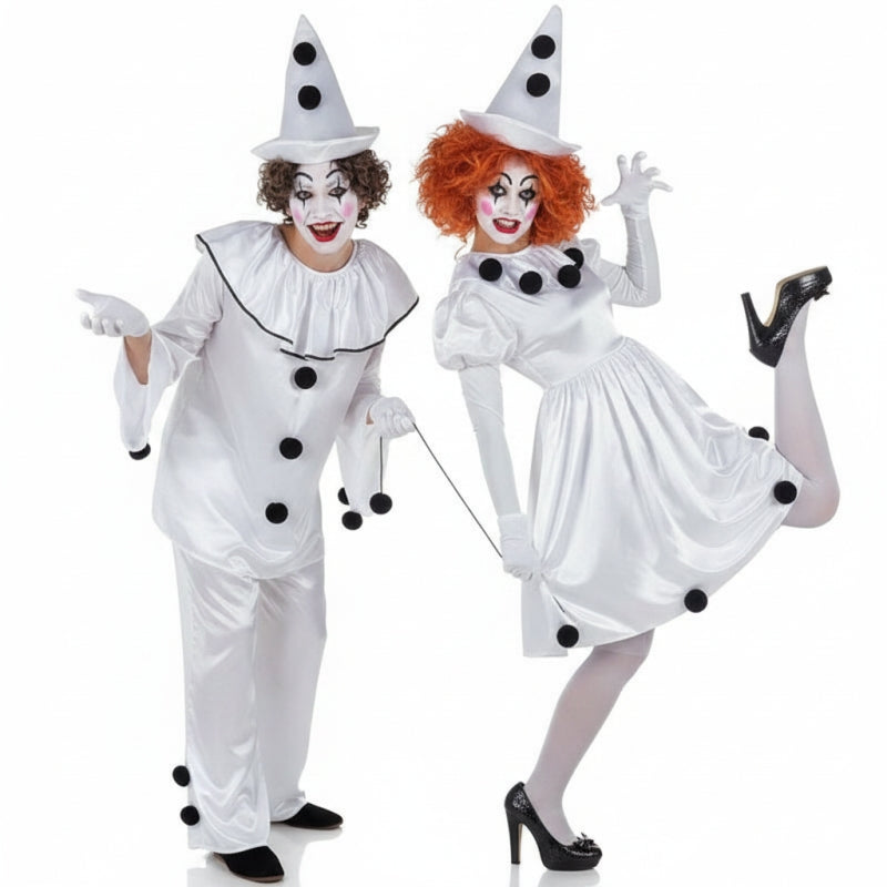 Pareja Payasos Pierrot