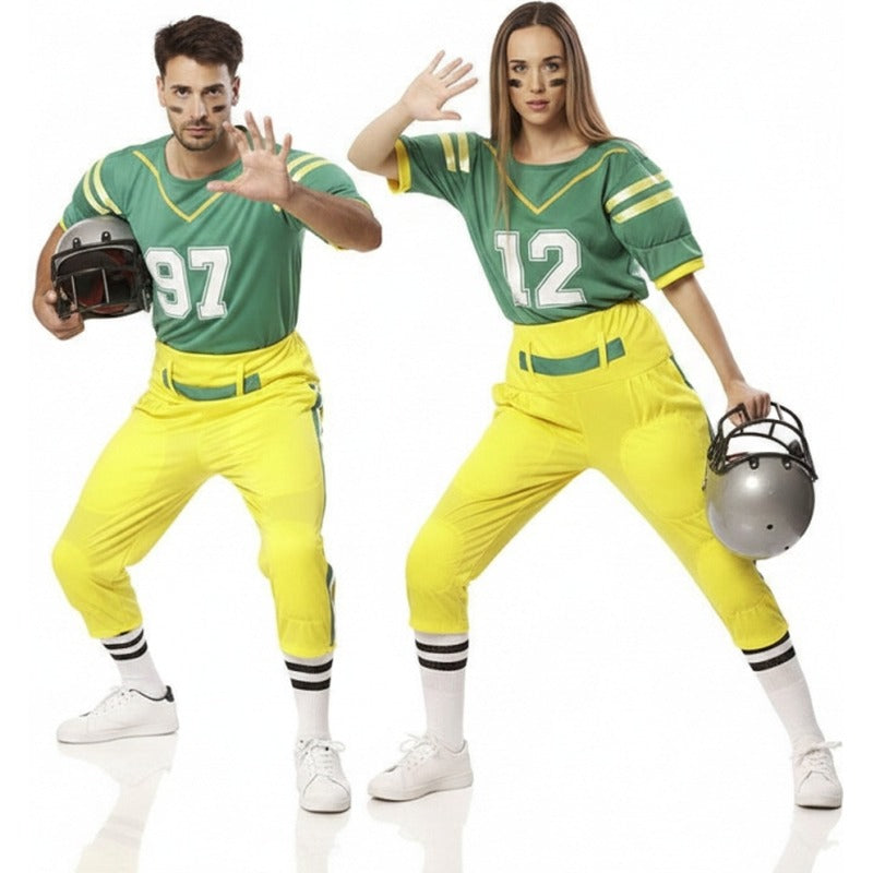 Pareja de Jugadores de Fútbol Americano Verdes