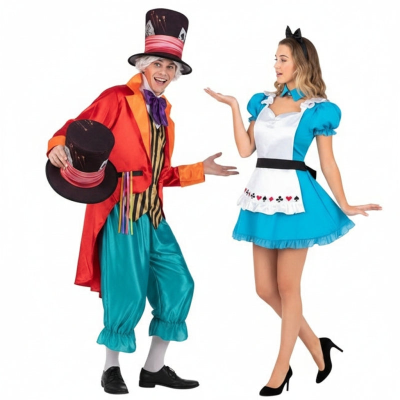 Pareja de Sombrerero y Alicia de Lewis Carroll
