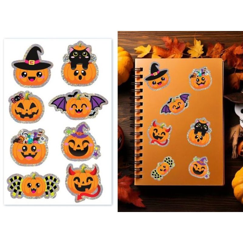 Pegatinas Holográficas Calabazas Halloween