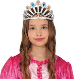 Diadema de reina color plata para niñas