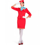 Disfraz de Azafata Vuelo Roja para mujer Bis