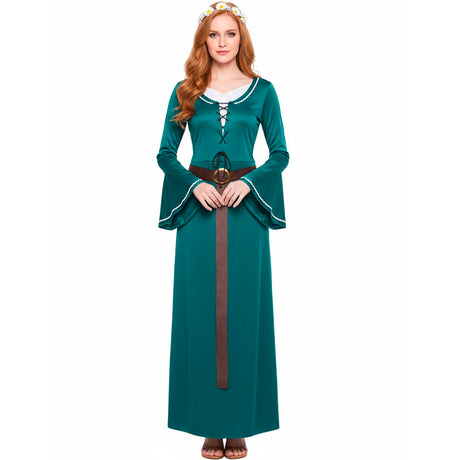 Disfraz de Doncella Medieval Verde para mujer Bis