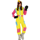 Disfraz de Esquiadora retro de color amarillo para mujer