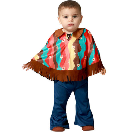 Disfraz para bebé de Hippie con poncho