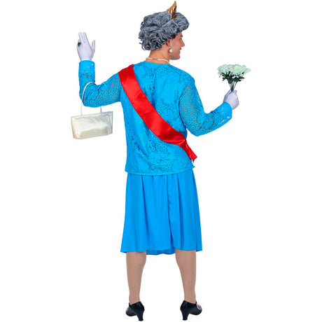 Disfraz de Reina de Inglaterra para hombre Espalda